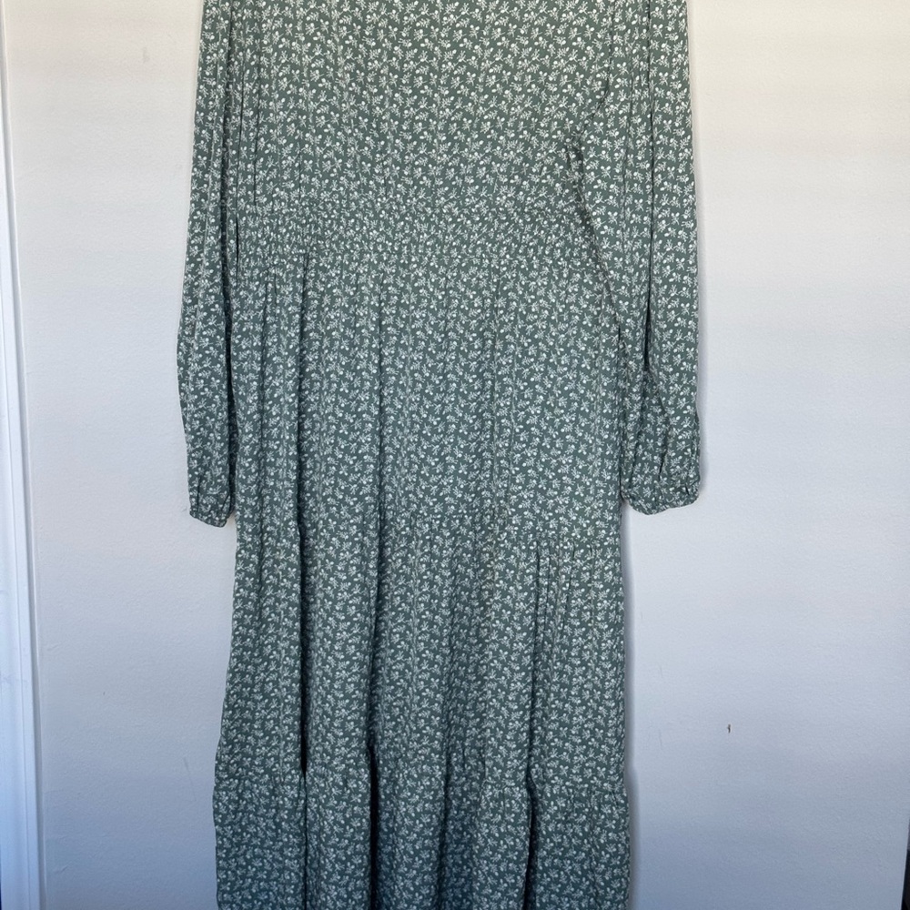 Plus Size Floral Green Women's Dress